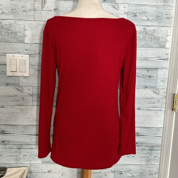 RED CRISS CROSS V-NECK TOP WITH TWIST FRONT❤️❤️ - Picture 7 of 9